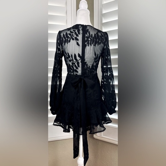 Black Dress W/Lace, Sheer Back Sz XS-2, by Hello Molly - Picture 3 of 7